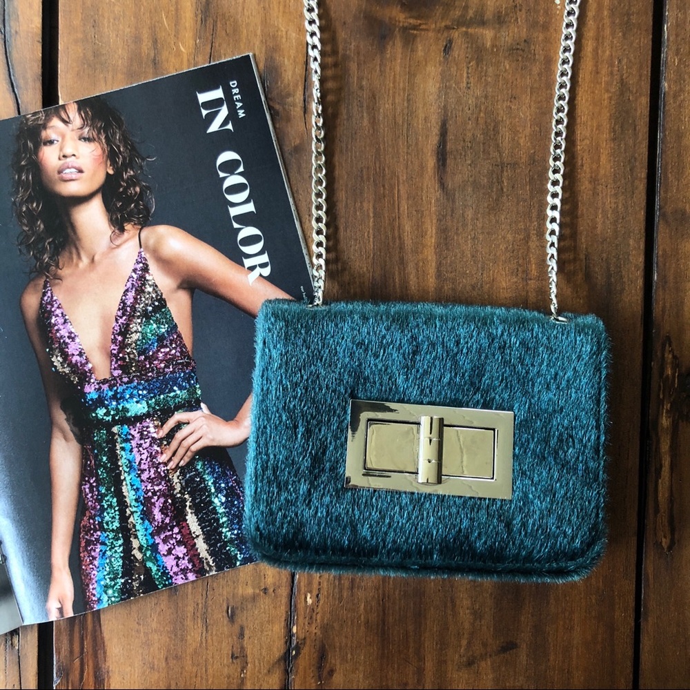 NEW FREE PEOPLE Peacock Green Purse